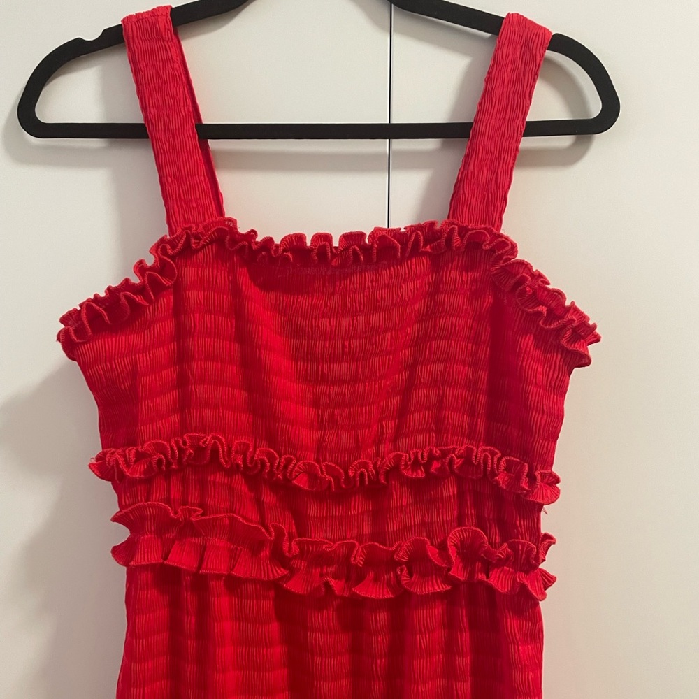 Farrow Red Ruffle Dress - Size Small - Picture 2 of 6